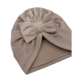 Turban dla dziewczynki kokarda welurowa beżowy