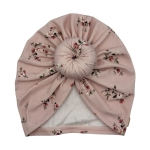 Turban donut różyczki na różu dla dziewczynki 