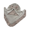 Jesienny zestaw turban kokarda+chusta welurowa