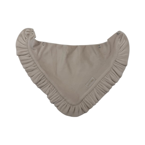 Welurowa chusta z falbanką w kolorze beżowym