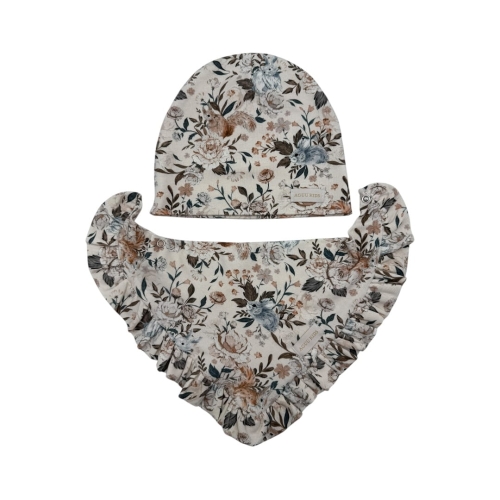 Jesienny zestaw czapka + chusta leśne zwierzaki