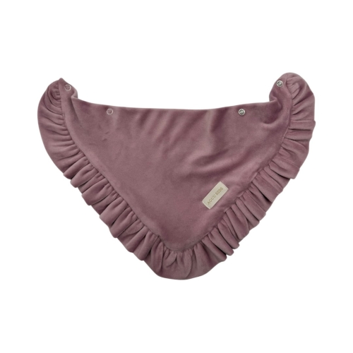 Welurowa chusta z falbanką w kolorze brudny róż