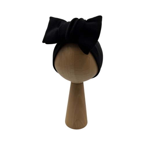 Opaska duża kokarda prążek czarna