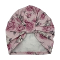 Jesienna czapka turban modern dla dziewczynki herbaciane róże róż