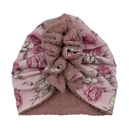 Jesienny podwójny turban owieczka z różami