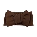 Opaska kokarda w kolorze czekoladowym prążek