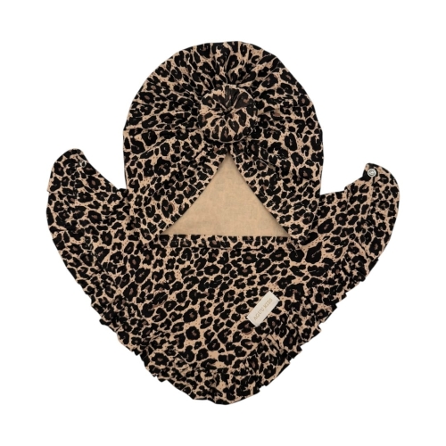 Zestaw na jesień panterka turban i chusta