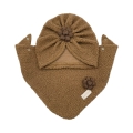 Zestaw turban kwiat + chusta toffi babygirl