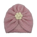 Zimowy turban owieczka jasny róż babygirl
