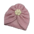 Zimowy turban owieczka jasny róż babygirl