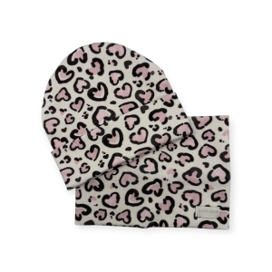 Czapka w serca dziecięca wiosenna+  komin 