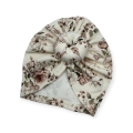 Turban donut wiosenny wzór newbie na ecru