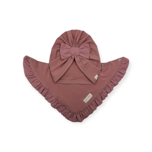 Wyjątkowy zestaw z haftowanymi elementami brudny róż 