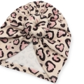 Turban prążek donut retro serca na różu