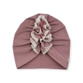 Wyjątkowy turban falbanka z haftem pustynny róż