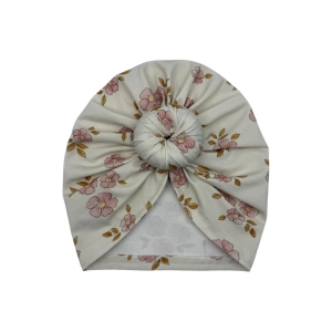 Wyjątkowy turban donut mini kwiaty dla dziewczynki