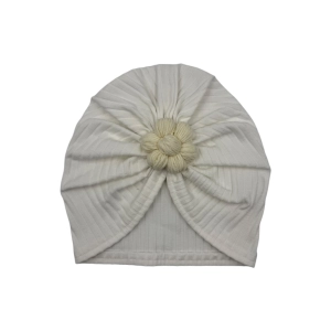 Wyjątkowy turban szeroki prążek ręcznie robiony kwiat 