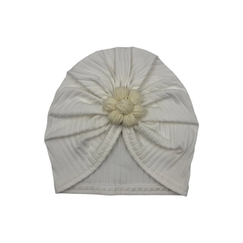 Wyjątkowy turban szeroki prążek ręcznie robiony kwiat