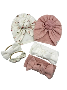 Zestaw dla niemowląt – turbany i opaski handmade | Bawełniane dla dziewczynki born4 