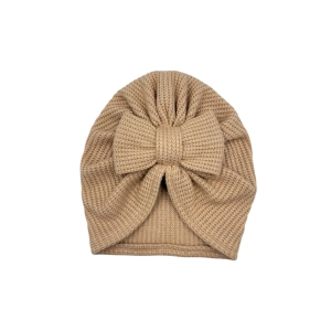 Wyjątkowy turban kokarda sweterek beżowy
