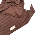 Czekoladowy zestaw sweterek turban kokarda i chusta