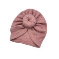 Wyjątkowy turban donut brudny róż sweterek jesienny dla niemowląt