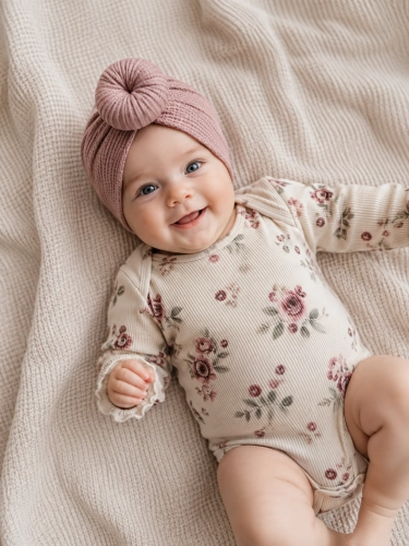 Wyjątkowy turban donut brudny róż sweterek