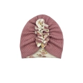 Turban falbanka sweterek z kwiatowym printem podwójny