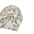 Turban kokarda delikatne kwiaty na prążku
