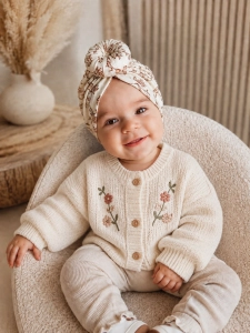 Wyjątkowy turban donut z prążka dla dziewczynki 