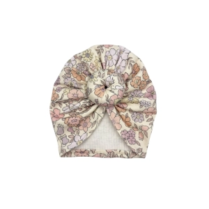 Turban mini flowers donut prążek dla dziewczynki 