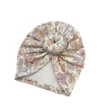 Turban mini flowers donut prążek dla dziewczynki