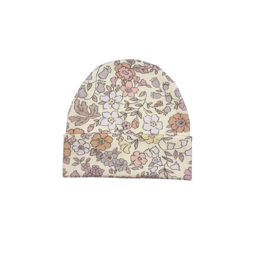 Czapka mini floweru prążek dla dziewczynki