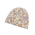 Czapka mini floweru prążek dla dziewczynki