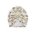 Turban handmade delikatne kwiaty prążek