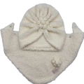 Zestaw turban kwiat + chusta ecru babygirl