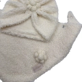 Zestaw turban kwiat + chusta ecru babygirl
