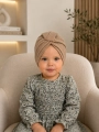 Turban twist z efektownym skrętem beżowy