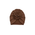 Jesienny turban kwiat w kolorze czekoladowym