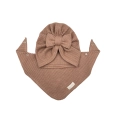Sweterkowy zestaw turban kokarda chusta toupe