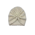 Turban kwiat handmade owieczka ecru
