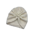 Turban kwiat handmade owieczka ecru