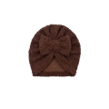 Czekoladowy turban kokarda boucle dla dziewczynki
