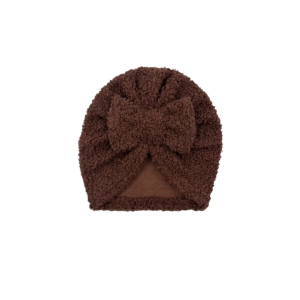 Czekoladowy turban kokarda boucle dla dziewczynki