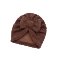 Czekoladowy turban kokarda boucle dla dziewczynki