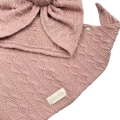 Sweterkowy zestaw turban+ chusta brudny róż