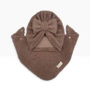 Zestaw turban+ chusta caffe latte owieczka 