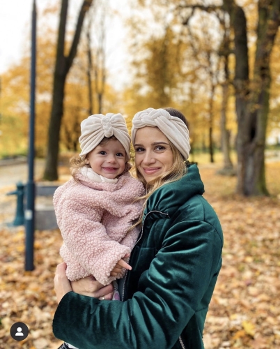 Zestaw mama i córka w kolorze beżowym