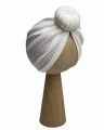Turban donuts prążek śmietankowy newborn