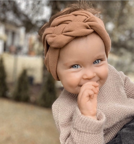 Opaska pleciona w kolorze karmelowym